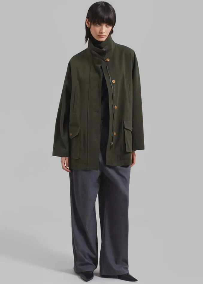 Women The Frankie Shop Outerwear James Cotton Jacket Olive
