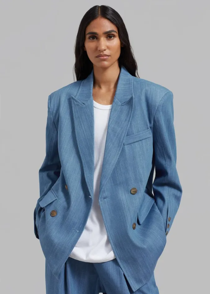 Women The Frankie Shop Outerwear Jan Denim Blazer Blue