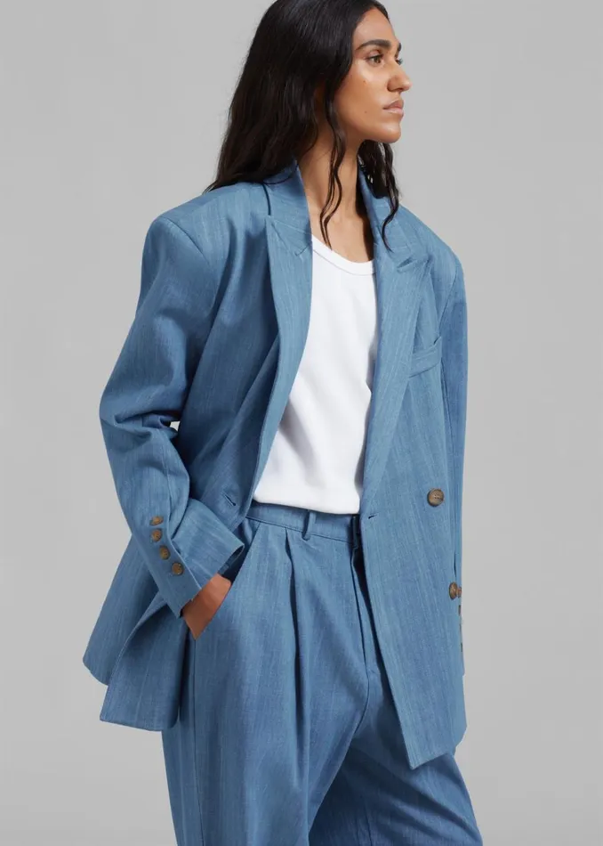 Women The Frankie Shop Outerwear Jan Denim Blazer Blue