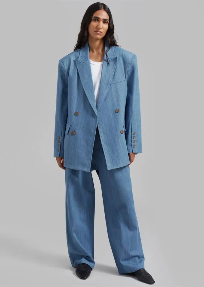 Women The Frankie Shop Outerwear Jan Denim Blazer Blue