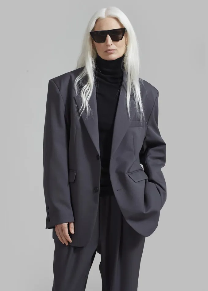 Women The Frankie Shop Outerwear Janell Blazer Dark Grey