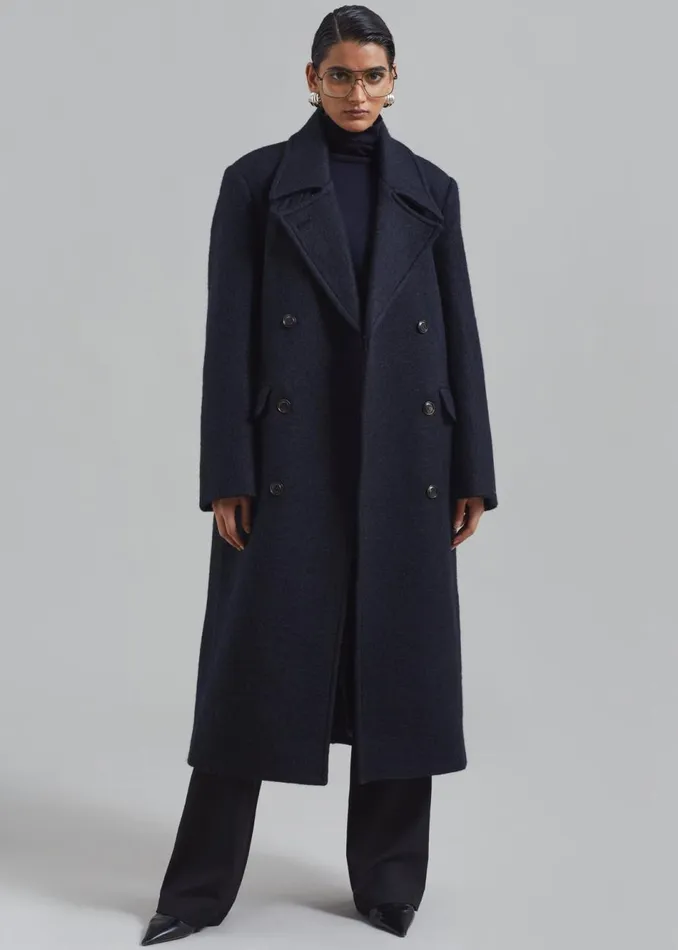Women The Frankie Shop Outerwear Jeremiah Wool Coat Navy