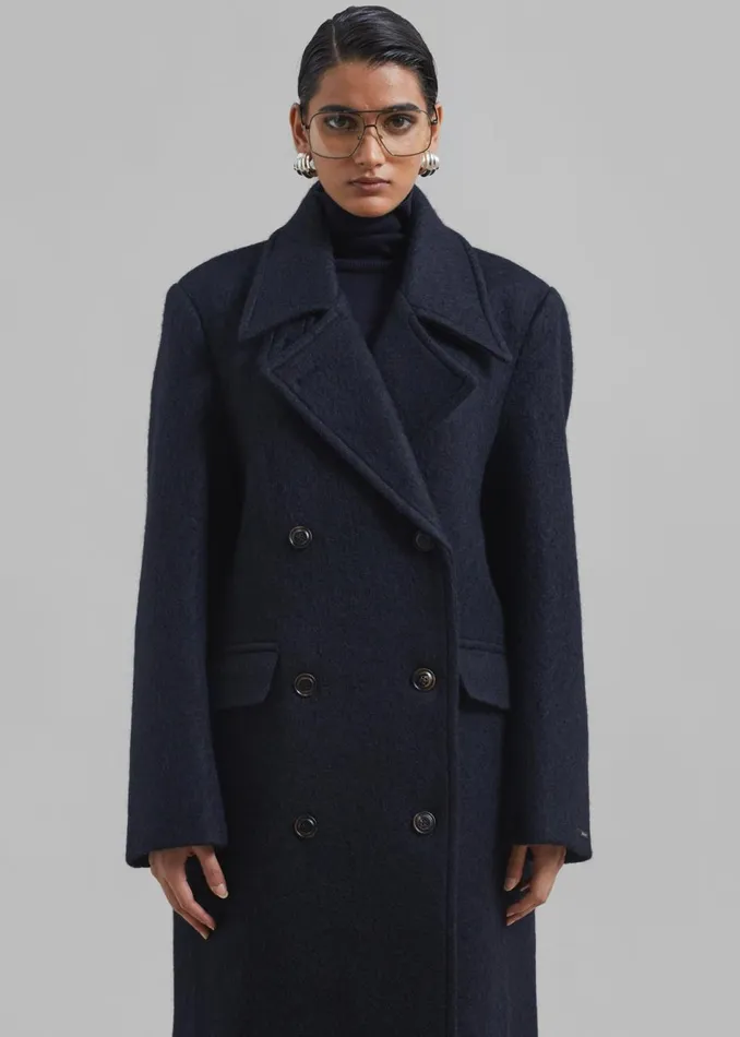 Women The Frankie Shop Outerwear Jeremiah Wool Coat Navy