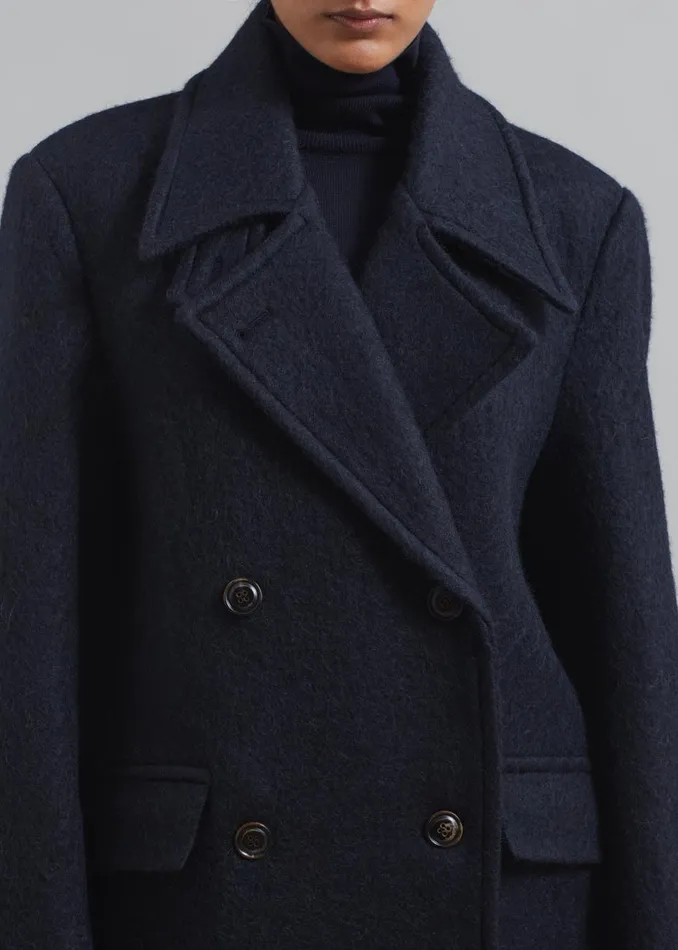 Women The Frankie Shop Outerwear Jeremiah Wool Coat Navy