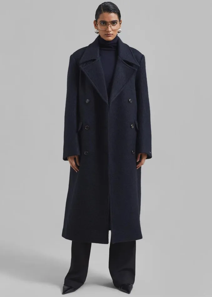 Women The Frankie Shop Outerwear Jeremiah Wool Coat Navy
