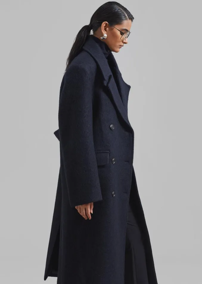Women The Frankie Shop Outerwear Jeremiah Wool Coat Navy