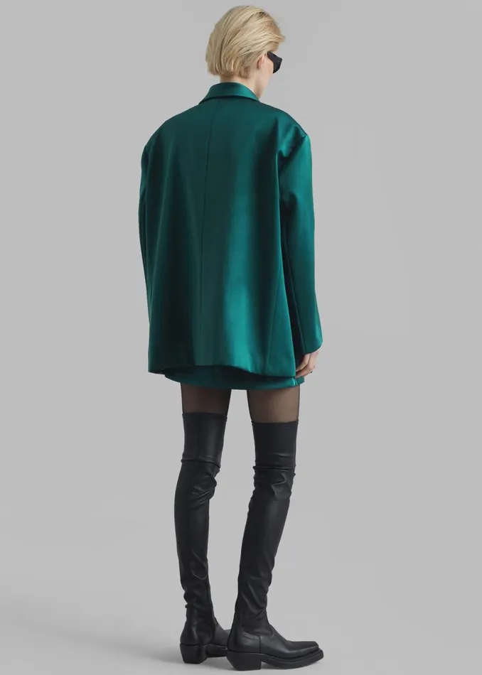Women The Frankie Shop Outerwear Jo Satin Blazer Deep Teal