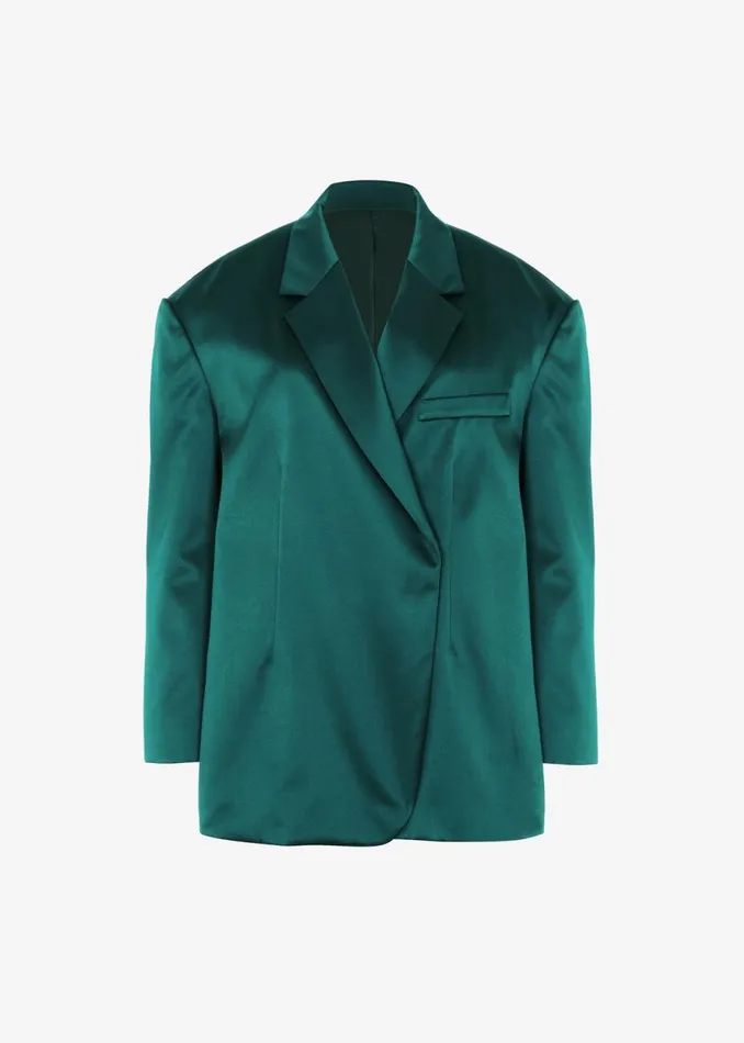 Women The Frankie Shop Outerwear Jo Satin Blazer Deep Teal