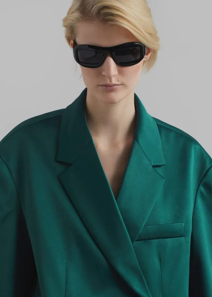 Women The Frankie Shop Outerwear Jo Satin Blazer Deep Teal