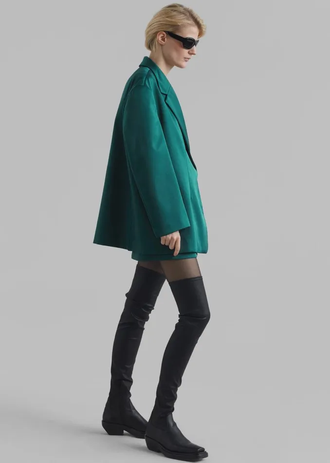 Women The Frankie Shop Outerwear Jo Satin Blazer Deep Teal