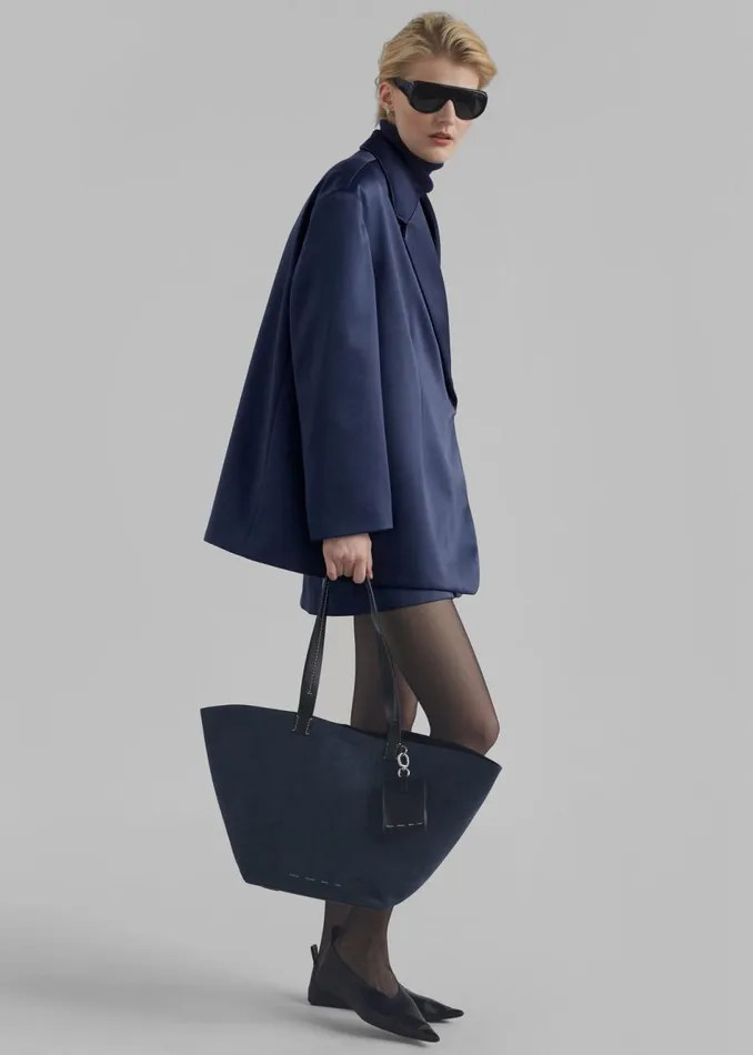 Women The Frankie Shop Outerwear Jo Satin Blazer Navy