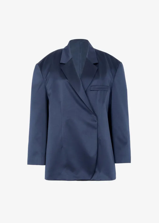 Women The Frankie Shop Outerwear Jo Satin Blazer Navy