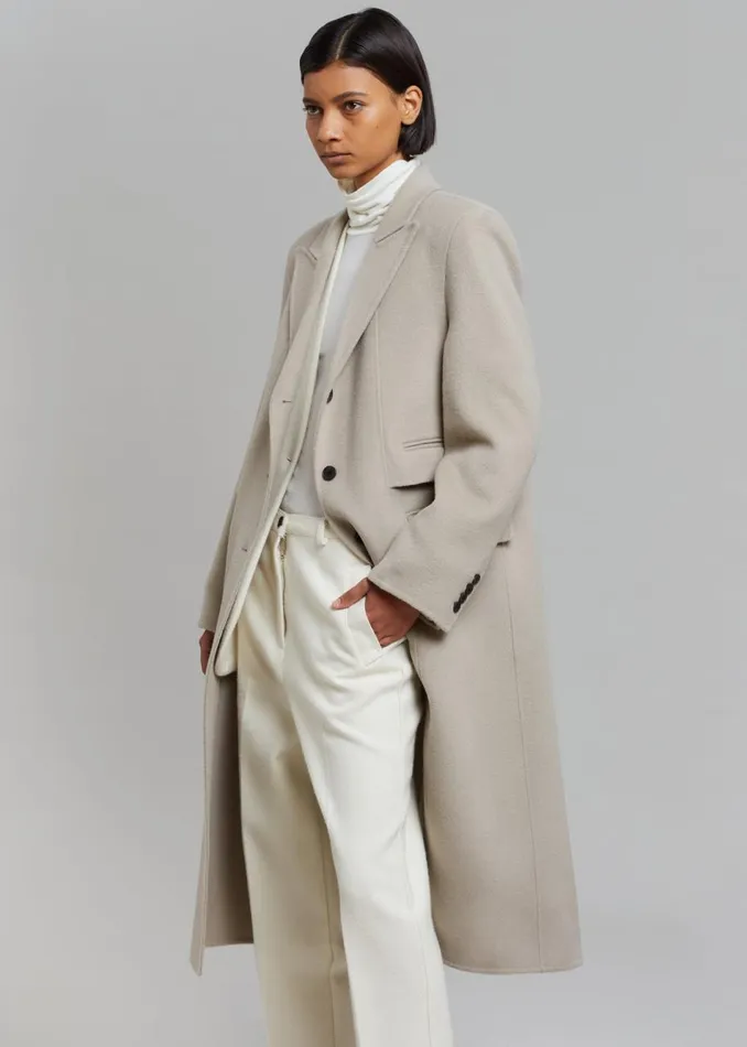 Women The Frankie Shop Outerwear Jodie Double Pocket Coat Beige