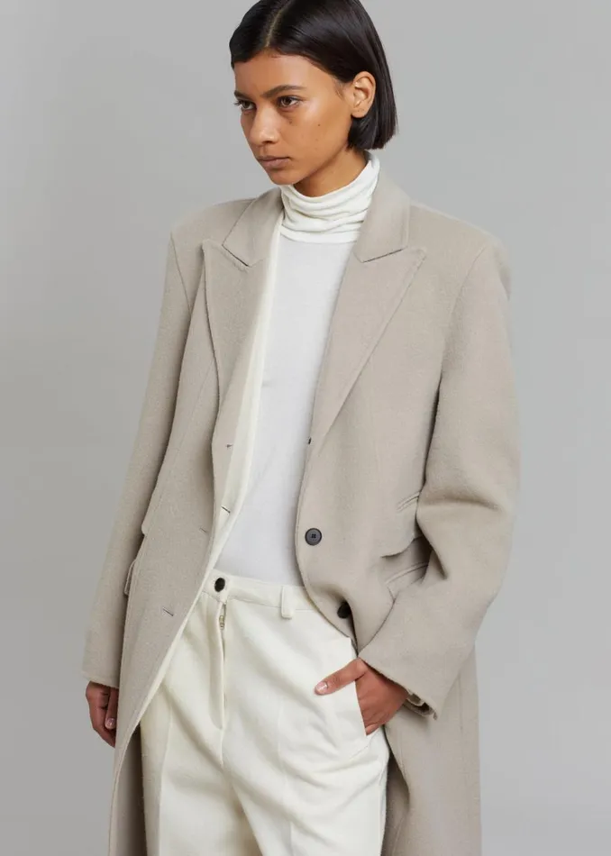 Women The Frankie Shop Outerwear Jodie Double Pocket Coat Beige