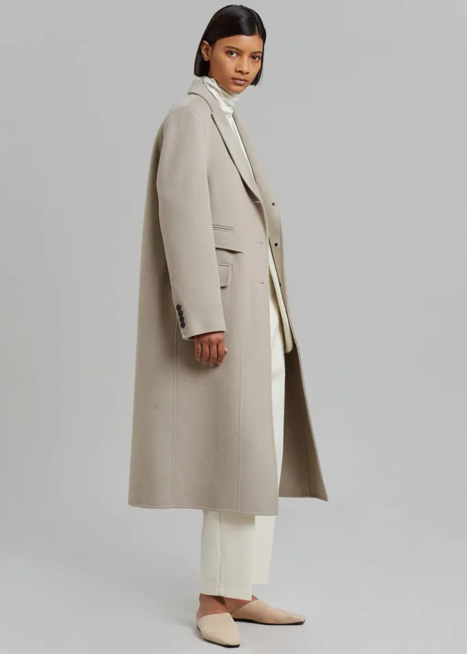 Women The Frankie Shop Outerwear Jodie Double Pocket Coat Beige