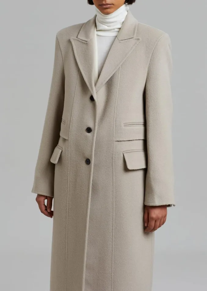 Women The Frankie Shop Outerwear Jodie Double Pocket Coat Beige