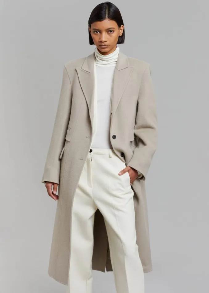 Women The Frankie Shop Outerwear Jodie Double Pocket Coat Beige