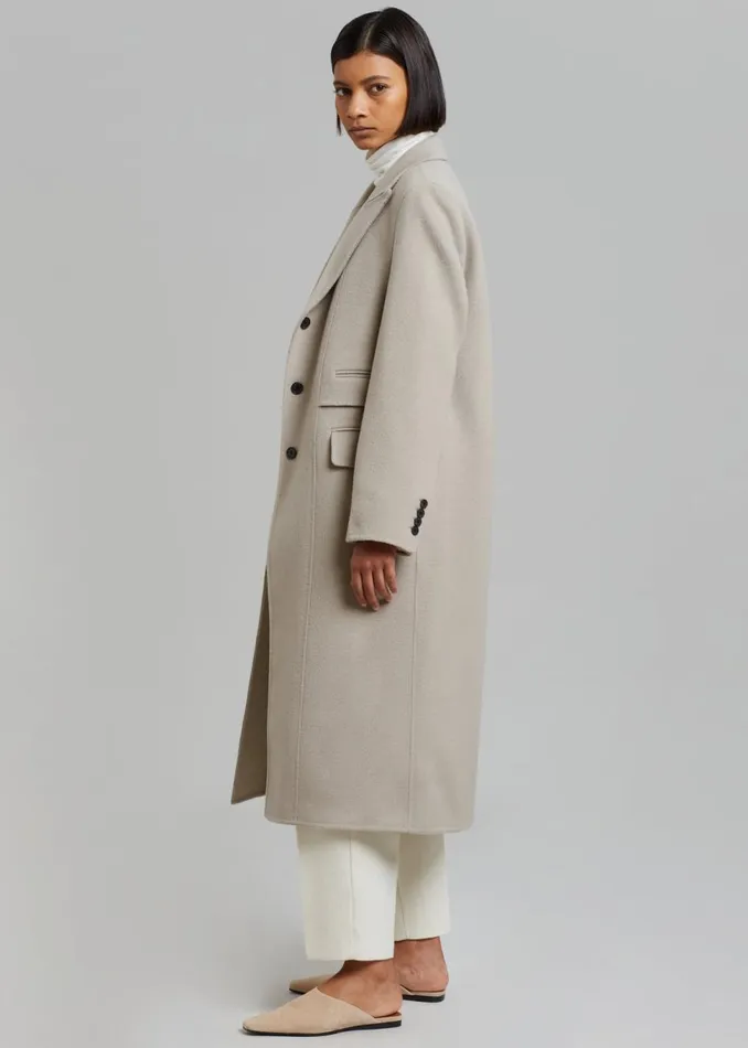 Women The Frankie Shop Outerwear Jodie Double Pocket Coat Beige
