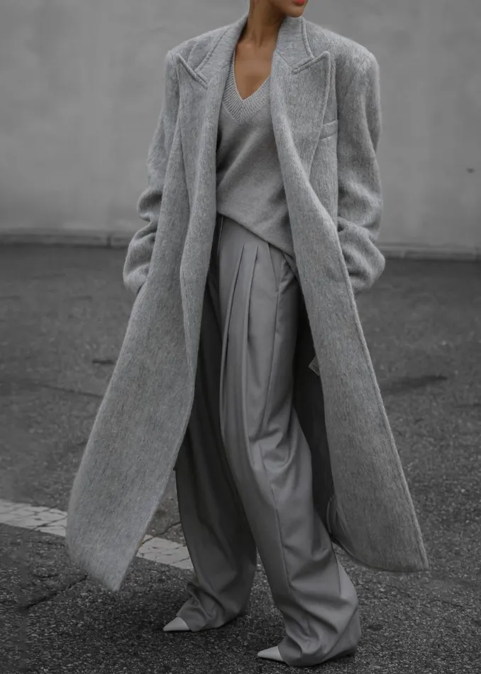 Women The Frankie Shop Outerwear John Oversized Coat Light Grey