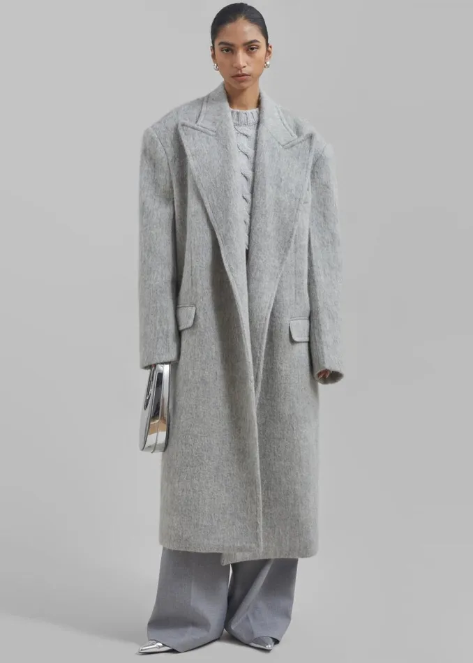 Women The Frankie Shop Outerwear John Oversized Coat Light Grey