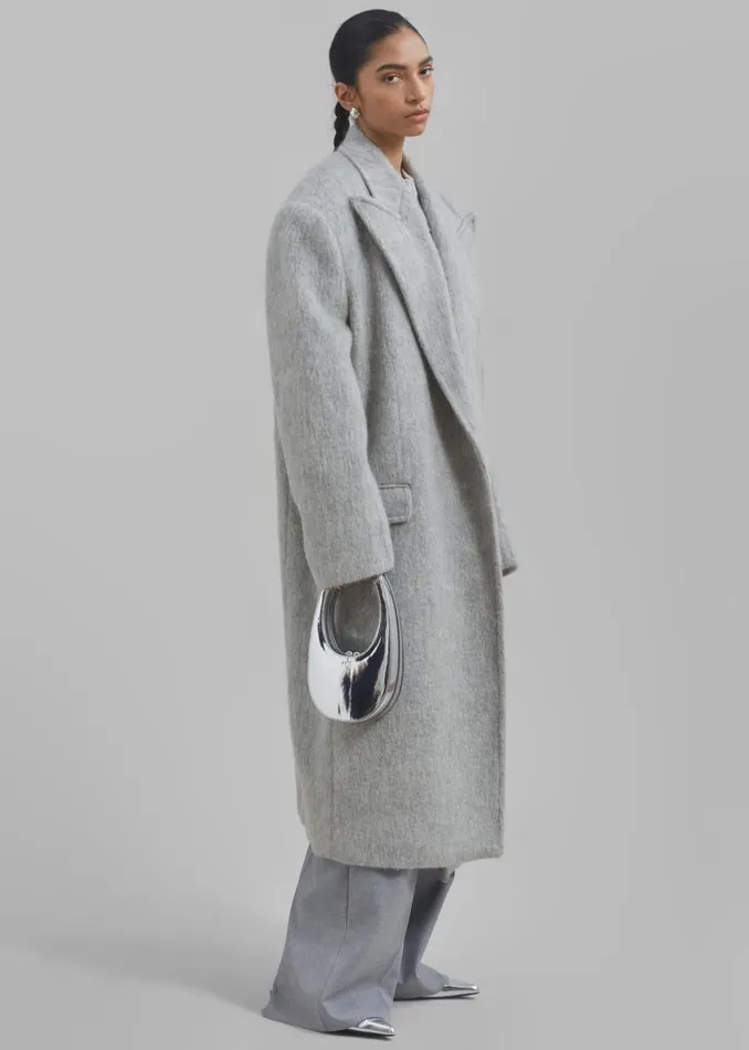 Women The Frankie Shop Outerwear John Oversized Coat Light Grey