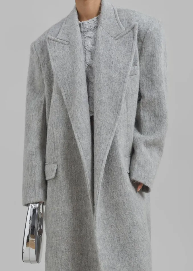 Women The Frankie Shop Outerwear John Oversized Coat Light Grey