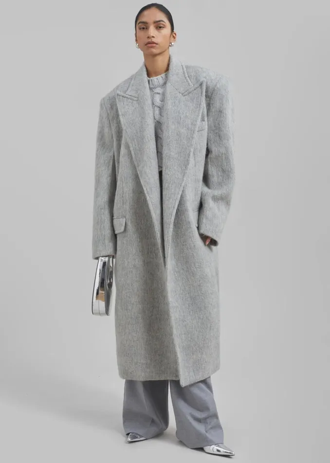 Women The Frankie Shop Outerwear John Oversized Coat Light Grey