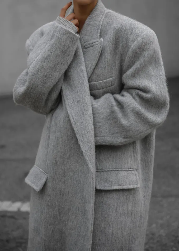 Women The Frankie Shop Outerwear John Oversized Coat Light Grey