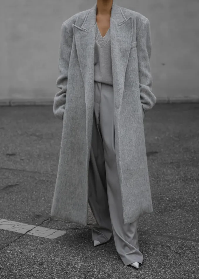 Women The Frankie Shop Outerwear John Oversized Coat Light Grey