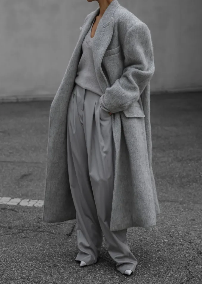 Women The Frankie Shop Outerwear John Oversized Coat Light Grey
