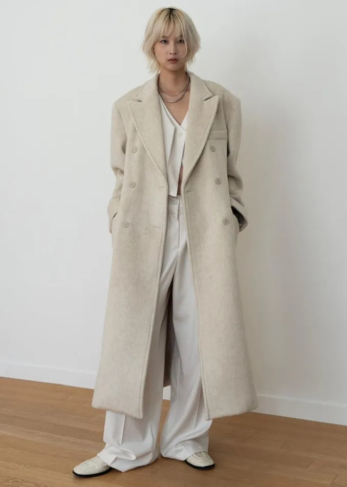 Women The Frankie Shop Outerwear Jordan Wool Coat Ivory
