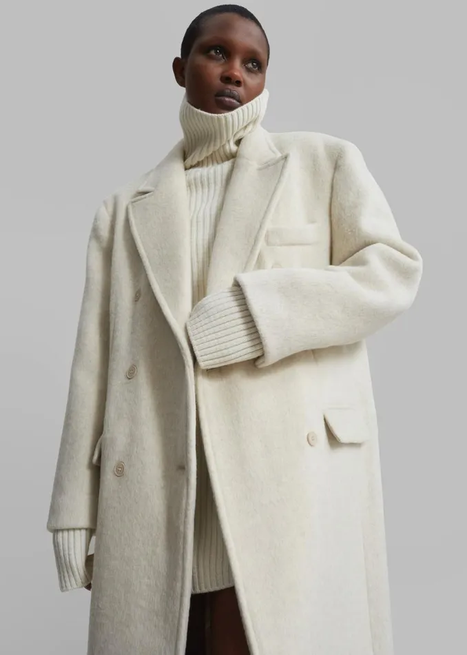 Women The Frankie Shop Outerwear Jordan Wool Coat Ivory