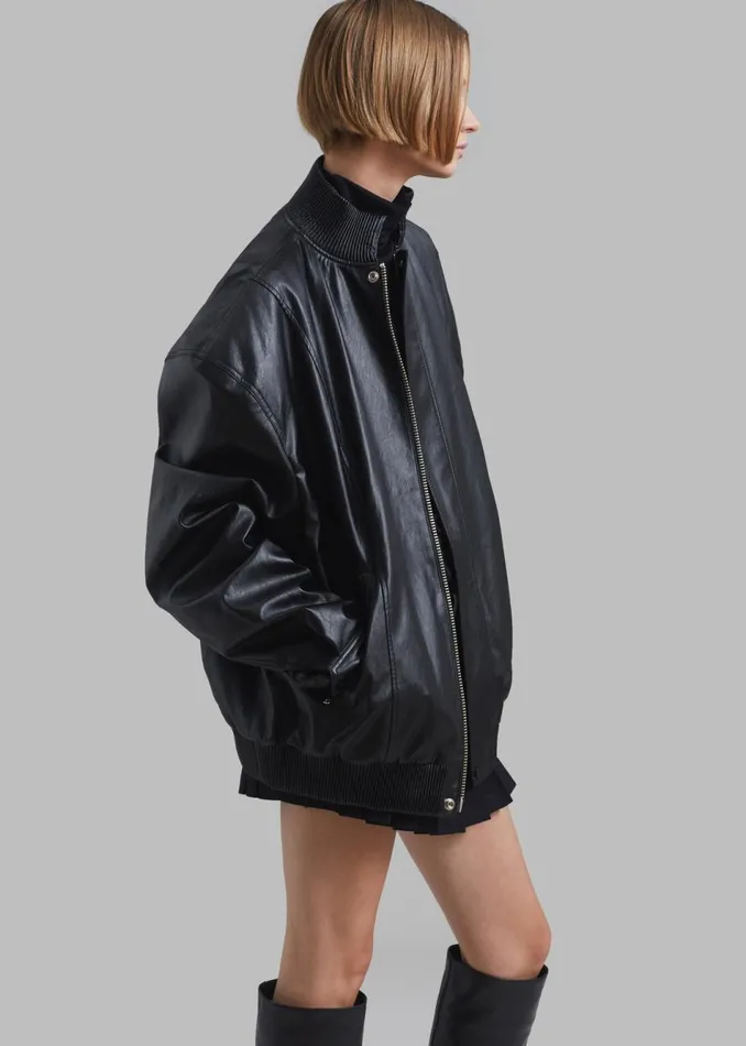 Women The Frankie Shop Outerwear Jude Faux Leather Jacket Black