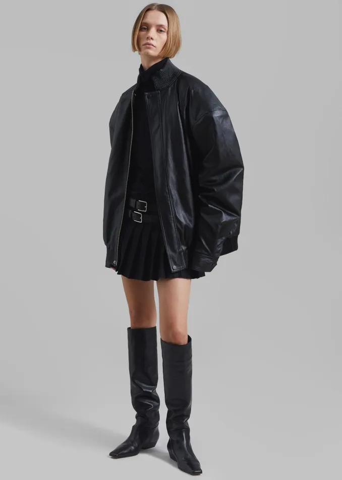 Women The Frankie Shop Outerwear Jude Faux Leather Jacket Black