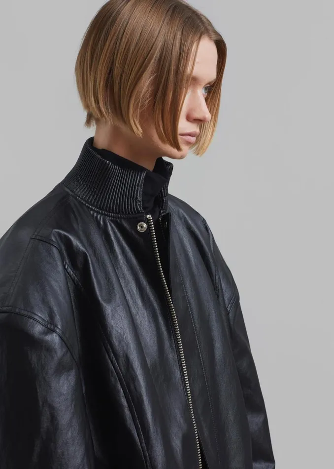 Women The Frankie Shop Outerwear Jude Faux Leather Jacket Black