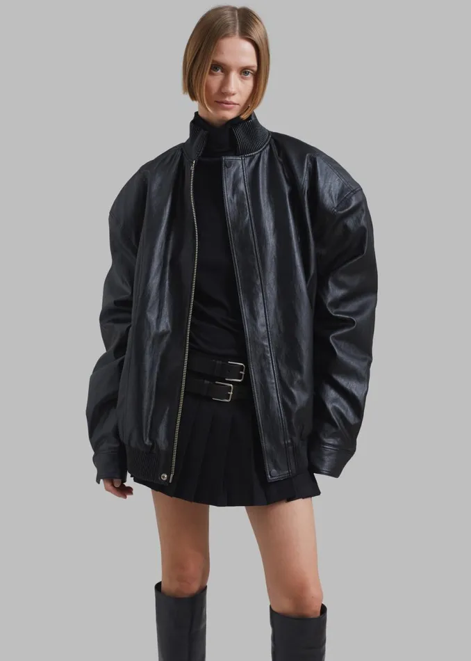Women The Frankie Shop Outerwear Jude Faux Leather Jacket Black