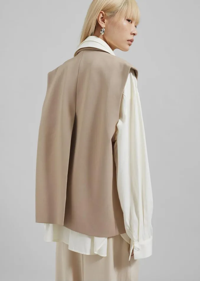 Women The Frankie Shop Outerwear Kace Boxy Vest Beige