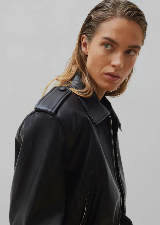 Women The Frankie Shop Outerwear Kaia Cropped Bomber Black