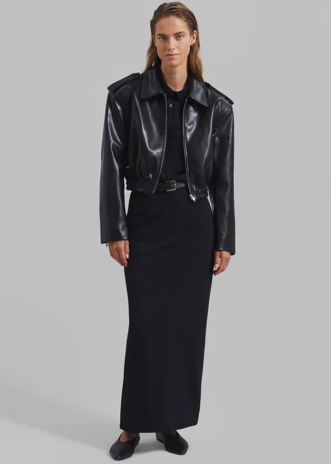 Women The Frankie Shop Outerwear Kaia Cropped Bomber Black