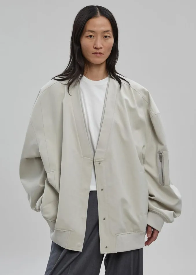 Women The Frankie Shop Outerwear Kanna VNeck Jacket Pale Khaki