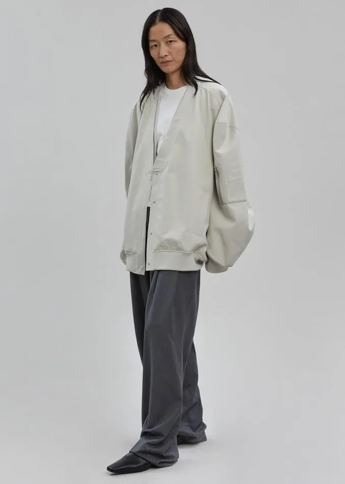 Women The Frankie Shop Outerwear Kanna VNeck Jacket Pale Khaki