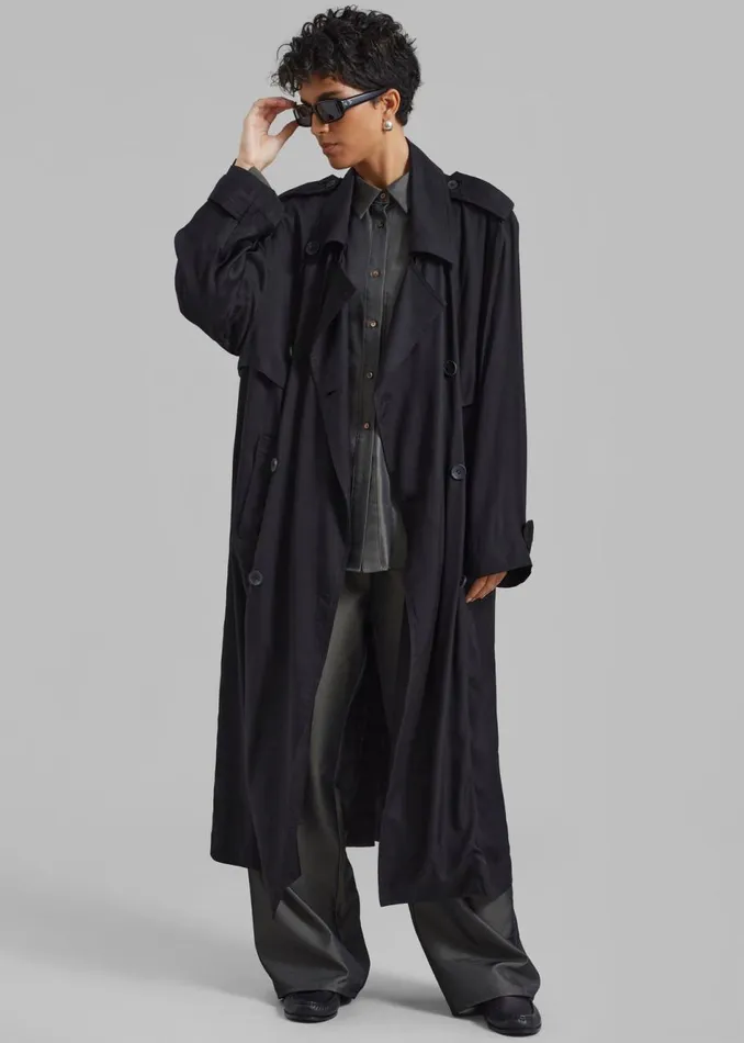Women The Frankie Shop Outerwear Karolina Trench Coat Black
