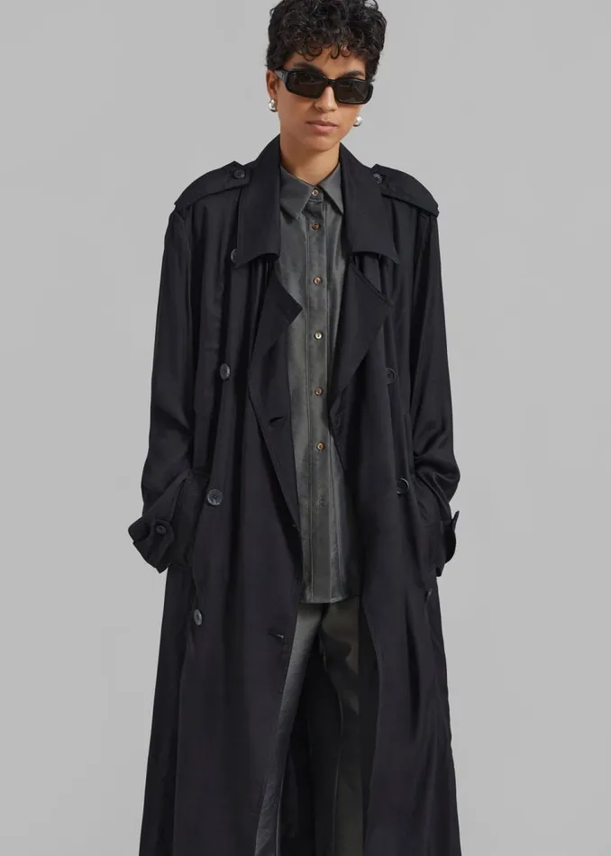 Women The Frankie Shop Outerwear Karolina Trench Coat Black