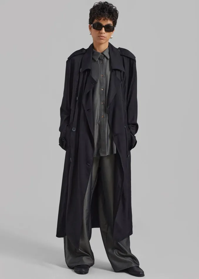 Women The Frankie Shop Outerwear Karolina Trench Coat Black