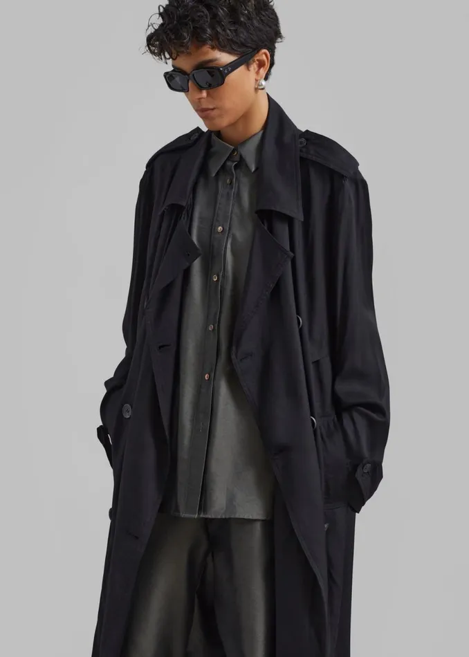 Women The Frankie Shop Outerwear Karolina Trench Coat Black