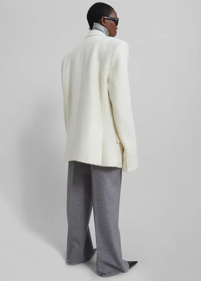Women The Frankie Shop Outerwear Keira Double Breasted Wool Blazer Cream