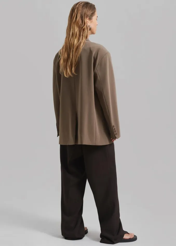 Women The Frankie Shop Outerwear Kelsey Double Breasted Blazer Brown