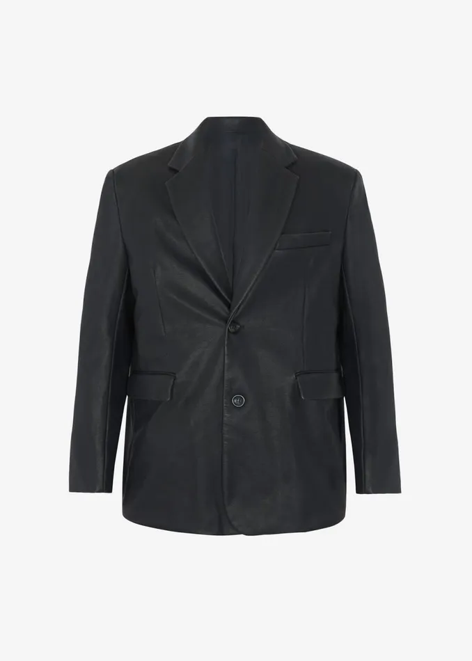 Women The Frankie Shop Outerwear Kelso Faux Leather Blazer Black