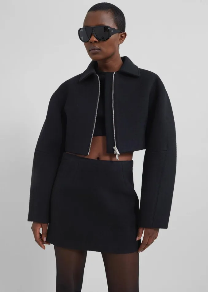 Women The Frankie Shop Outerwear Kerrigan Wool Jacket Black
