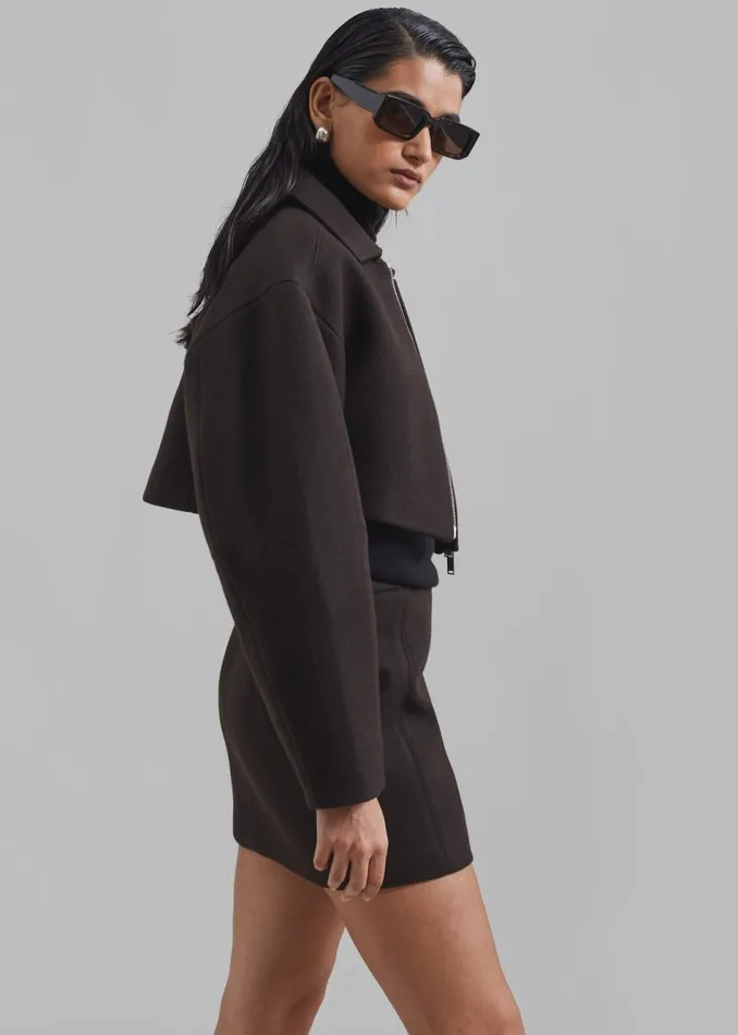 Women The Frankie Shop Outerwear Kerrigan Wool Jacket Brown